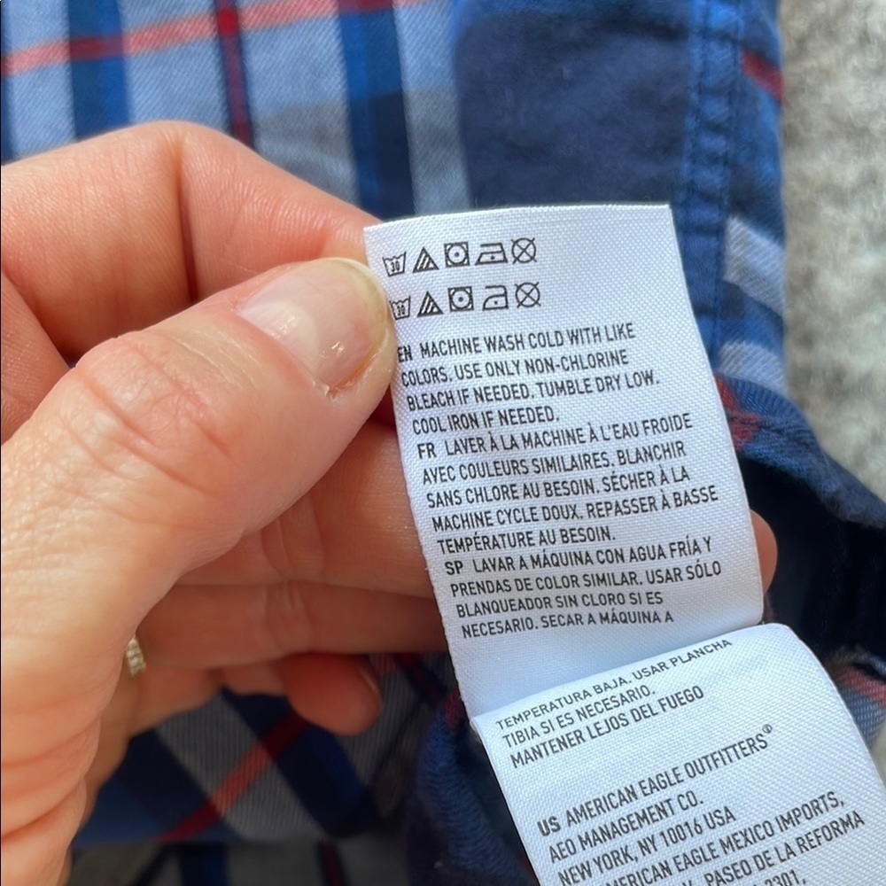 Blue Plaid Men's Shirt - Picture 6 of 11